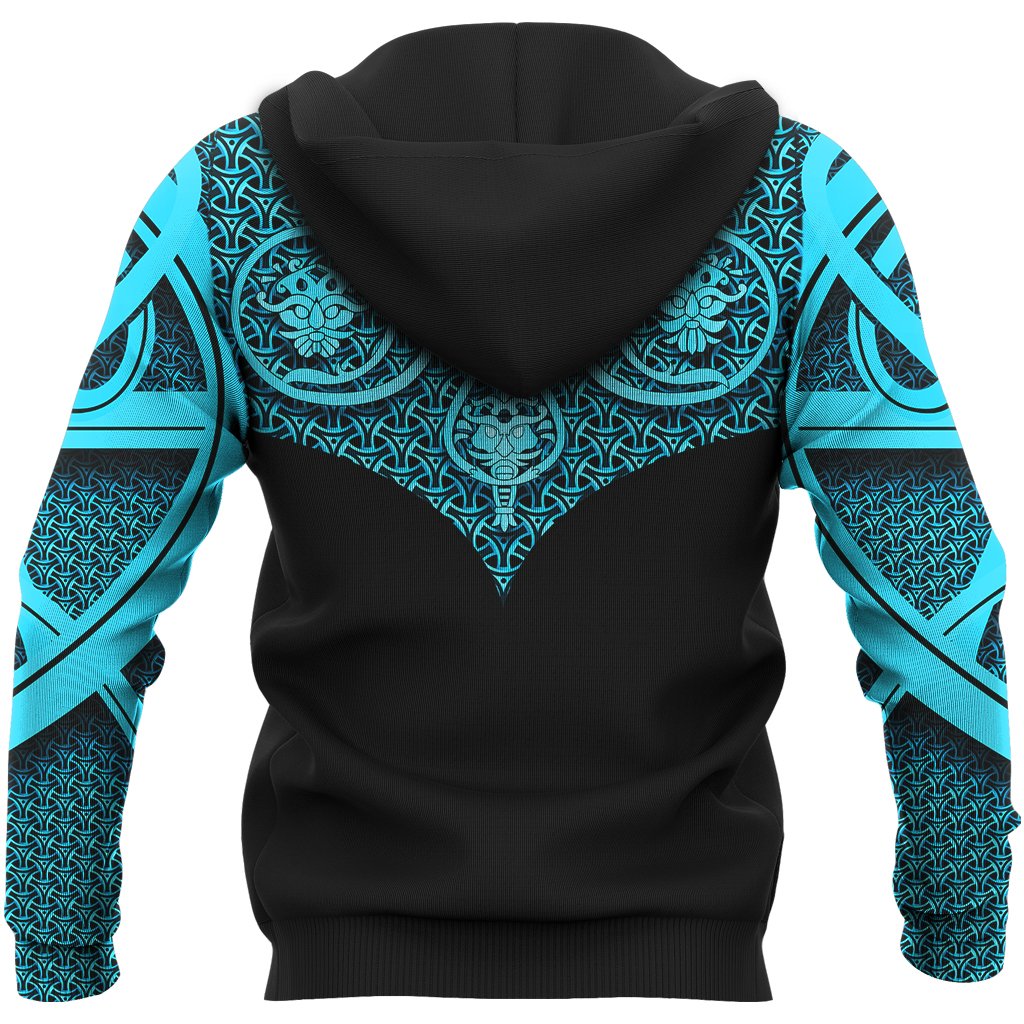 Viking Hoodie Best Viking Tattoo Blue (Zip) RLT12