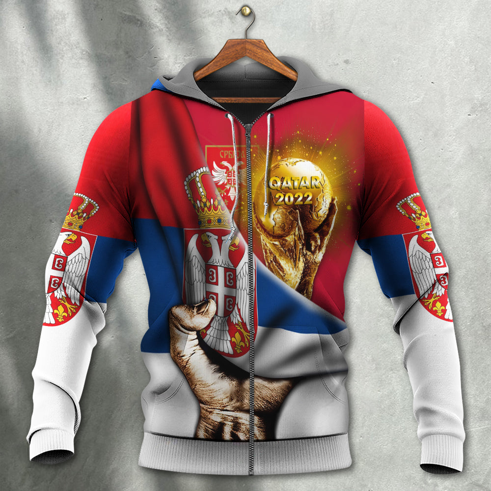 Football 2022 Serbia Hoodie Will Be The Champion Flag Vintage