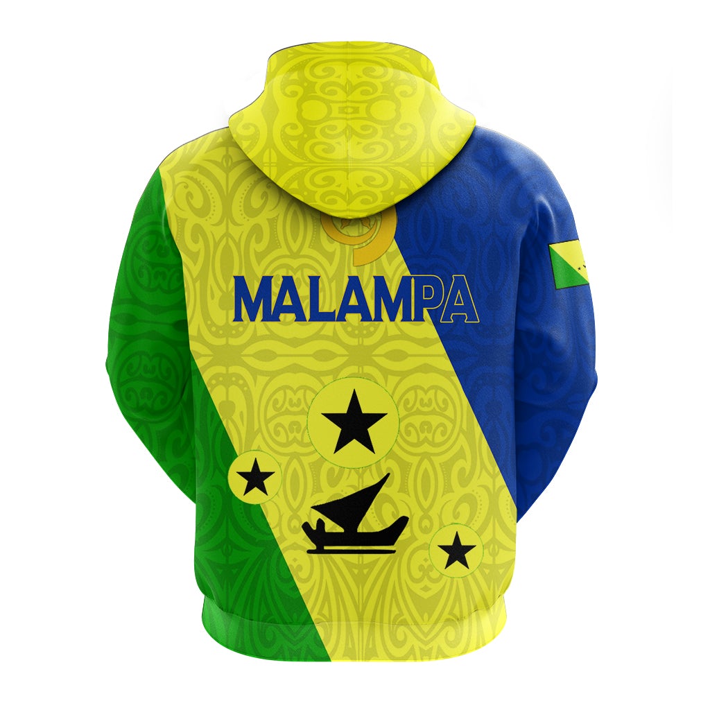 Vanuatu Malampa Province Zip Up Hoodie Flag Style LT12