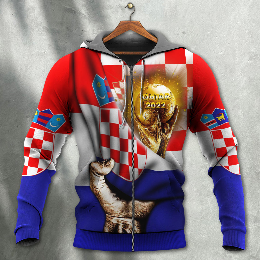 Football 2022 Croatia Hoodie Will Be The Champion Flag Vintage