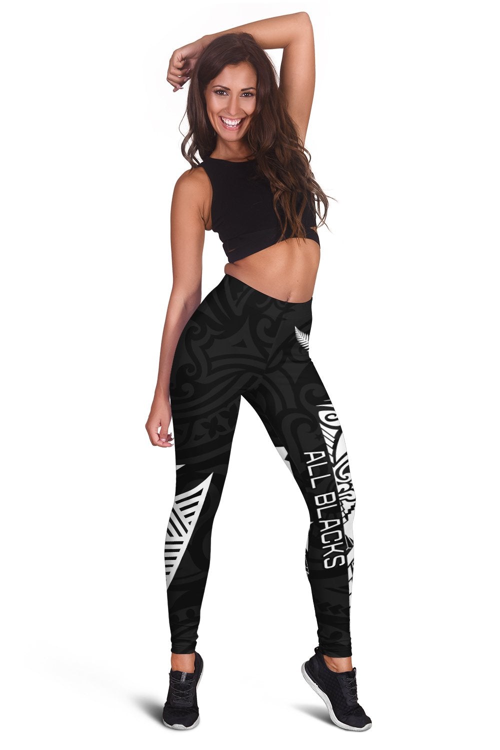 New Zealand Rugby Women Leggings Haka All Blacks mix Ta Moko LT13