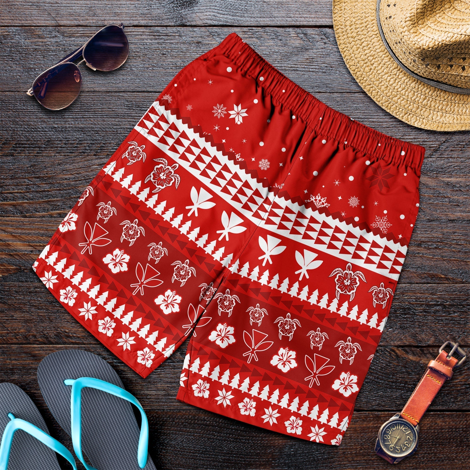 Mele Kalikimaka Men Shorts No Santa Claus Hawaii Christmas LT13