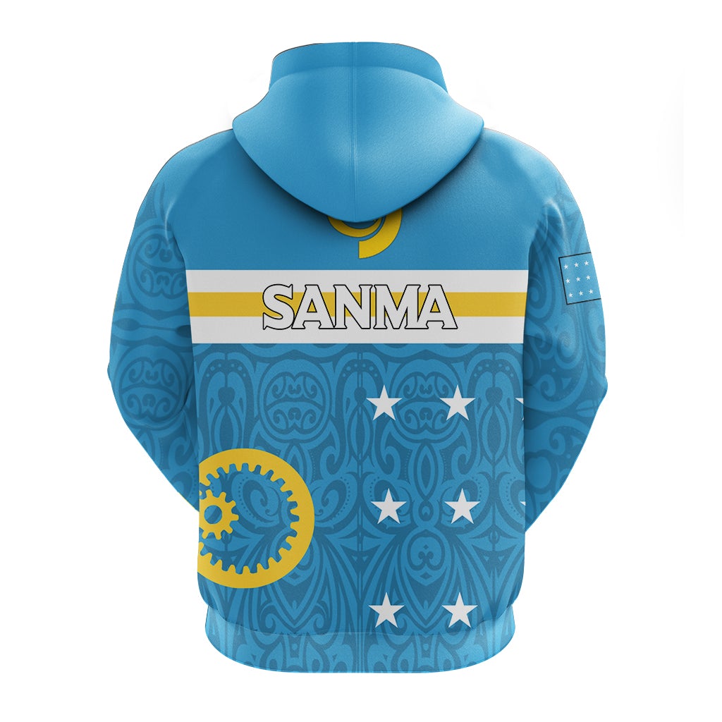 Vanuatu Sanma Province Zip Up Hoodie Flag Style LT12