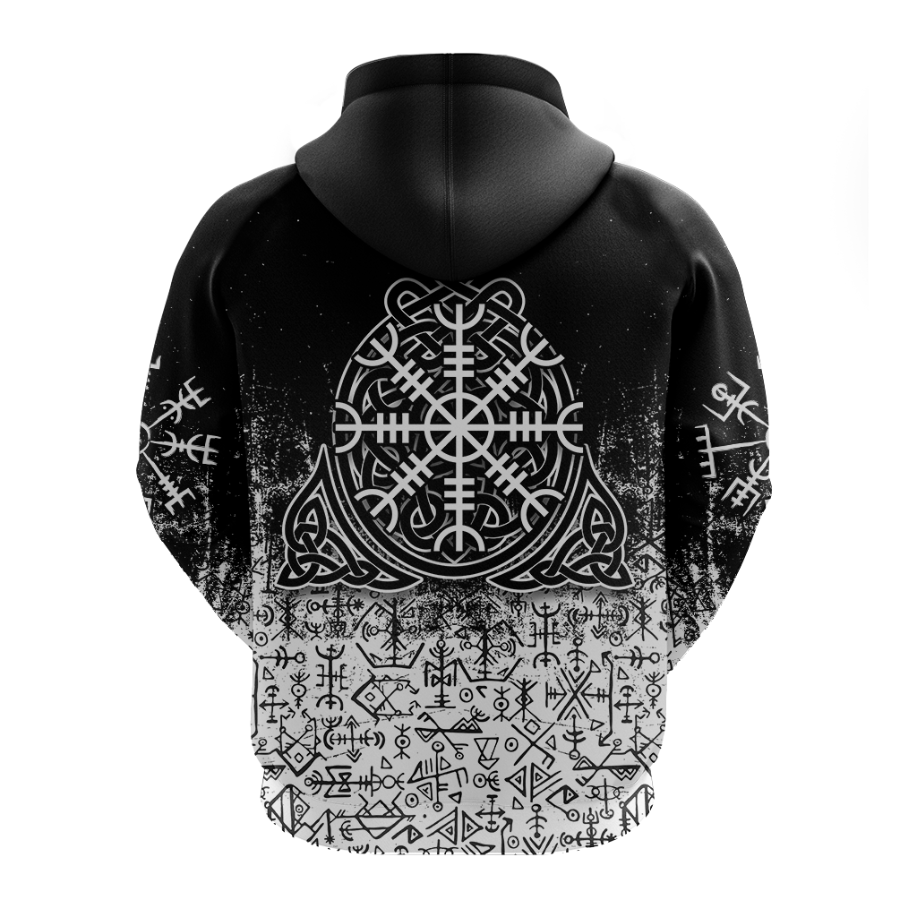 Viking Wolf With Vegvisir Art Hoodie LT12