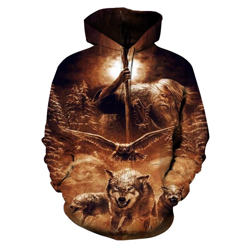Thunderbird Wolf Native American All Over Hoodie LT10