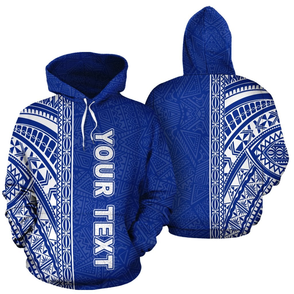 Custom Polynesian Hoodie - Blue Poly Line