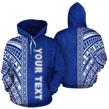 Custom Polynesian Hoodie - Blue Poly Line