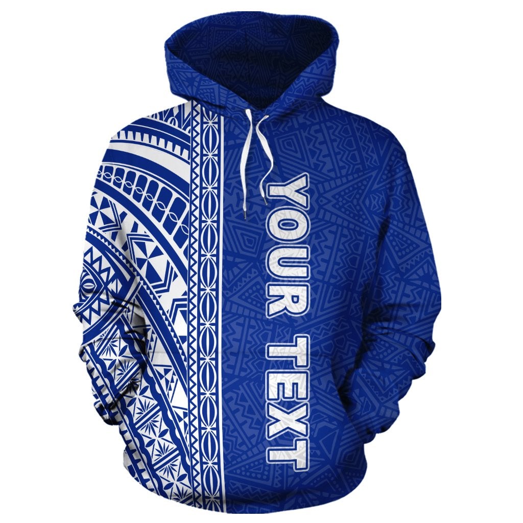 Custom Polynesian Hoodie - Blue Poly Line