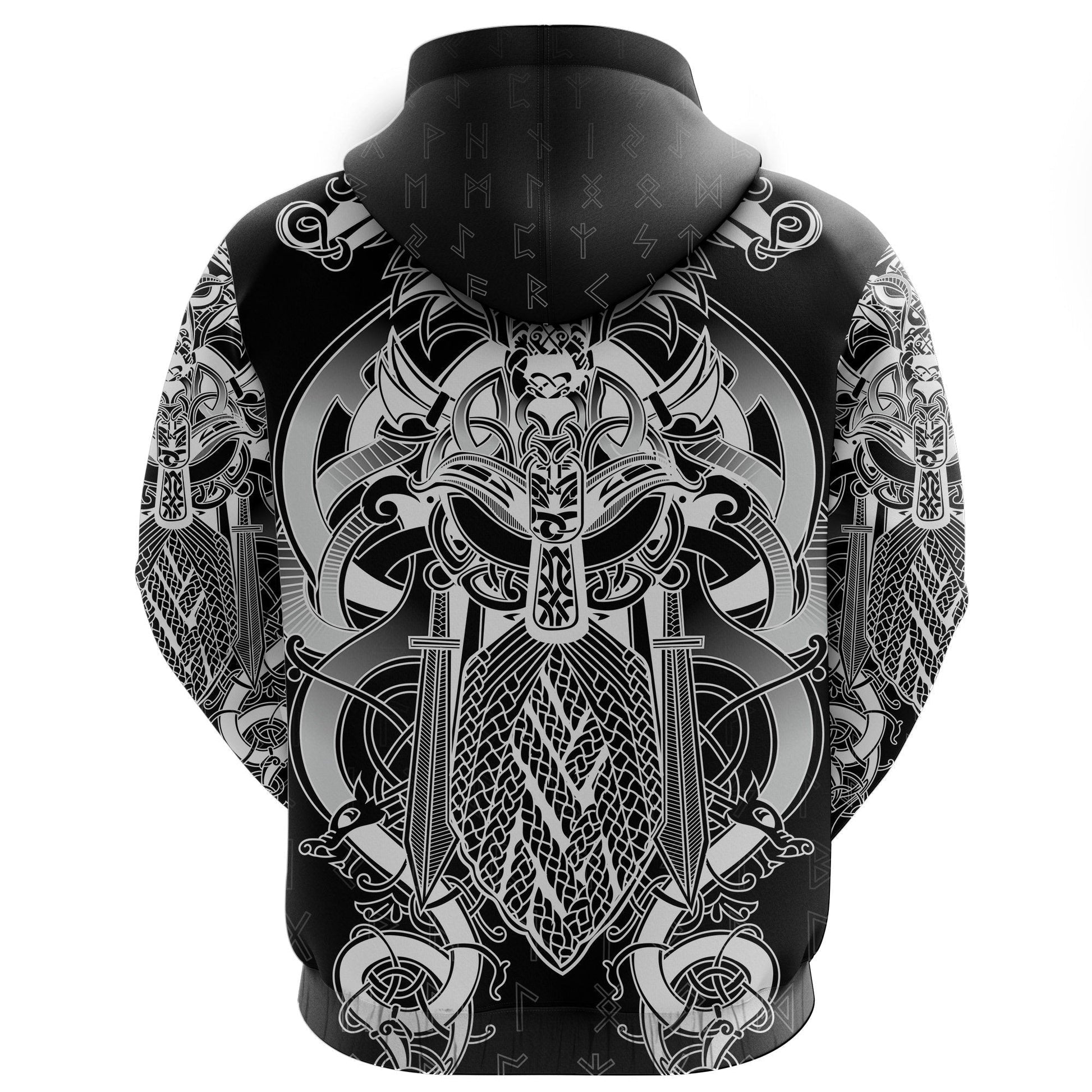 Viking Fenrir and Tyr Tattoo Zip Hoodie RLT12