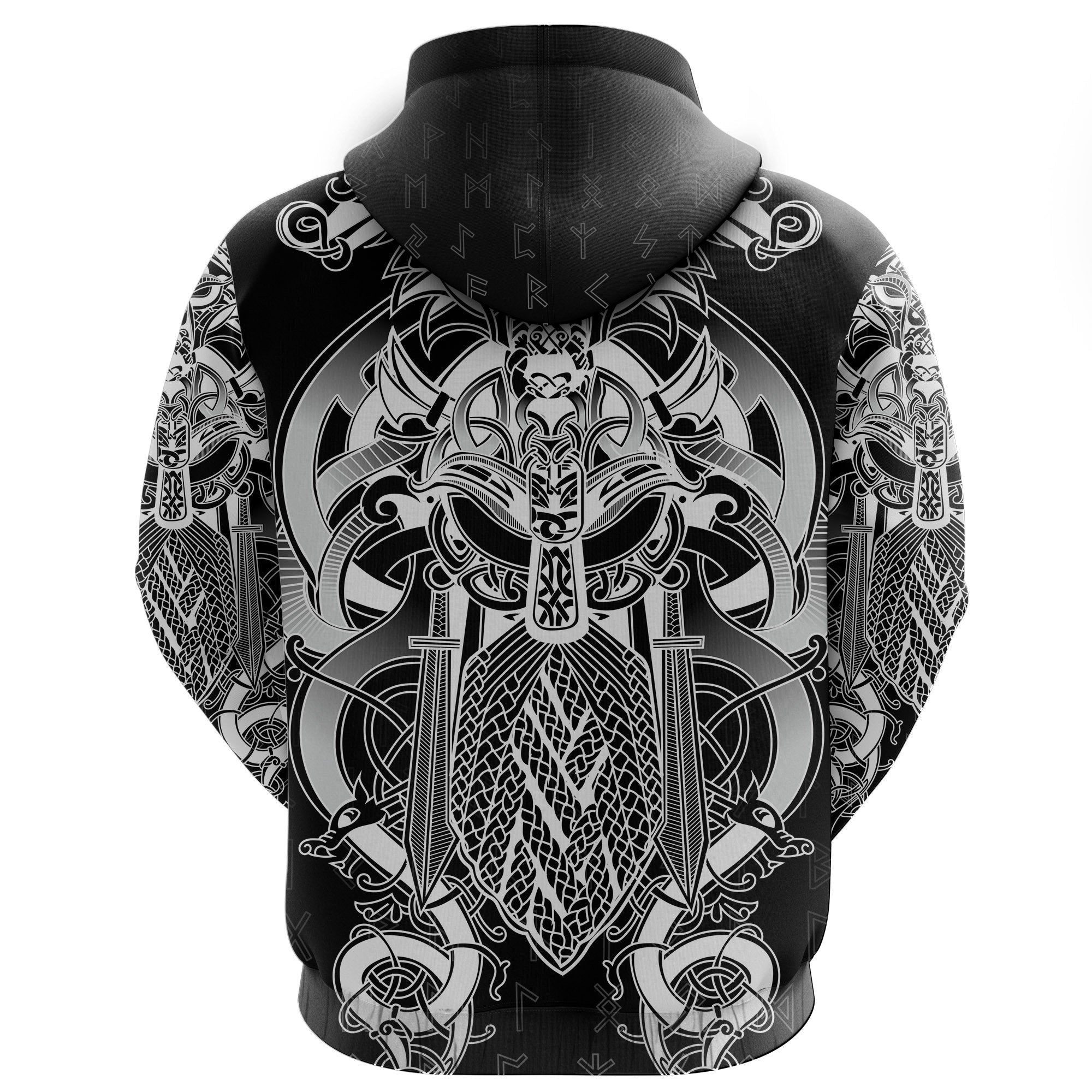 Viking Fenrir and Tyr Tattoo Zip Hoodie RLT12