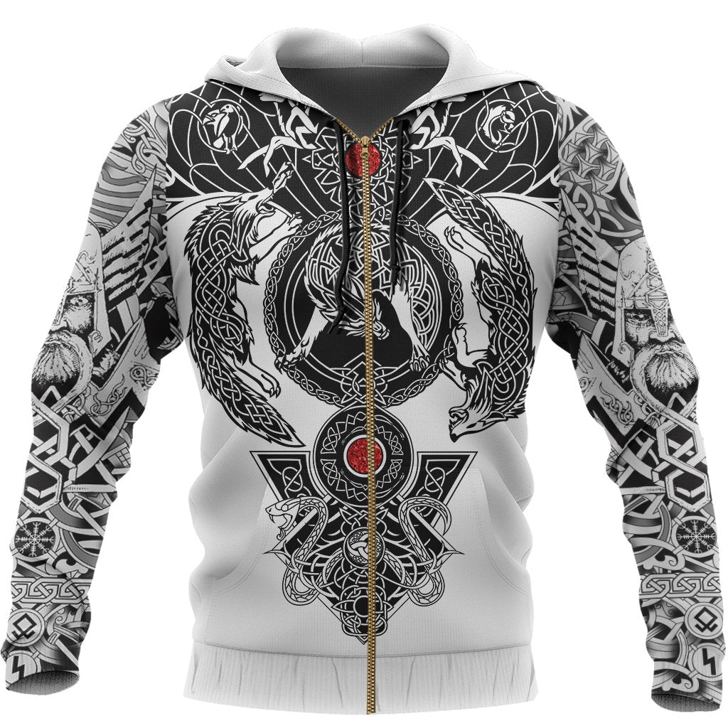 Viking Hoodie Tattoo All Over Print (Zip) RLT12