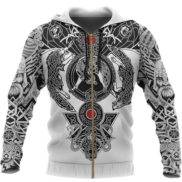 Viking Hoodie Tattoo All Over Print (Zip) RLT12