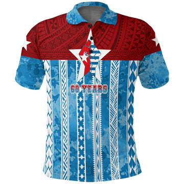 West Papua 60 Years OPM Morning Star with Polynesian Pattern Polo Shirt LT7