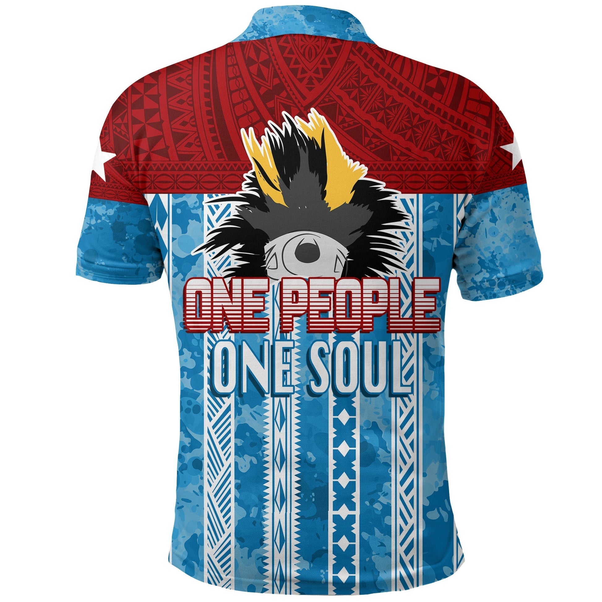 West Papua 60 Years OPM Morning Star with Polynesian Pattern Polo Shirt LT7