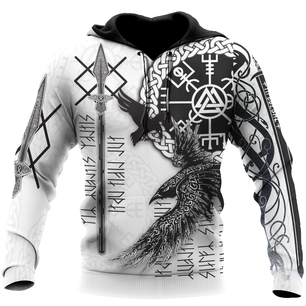 Viking Clothing Ravens Premium Viking 3D Hoodie RLT12