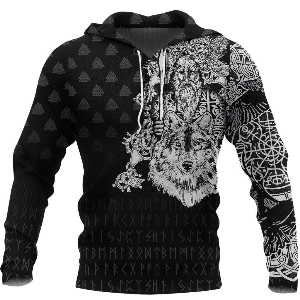 Viking Hoodie Old Norse Odin Tattoo RLT12