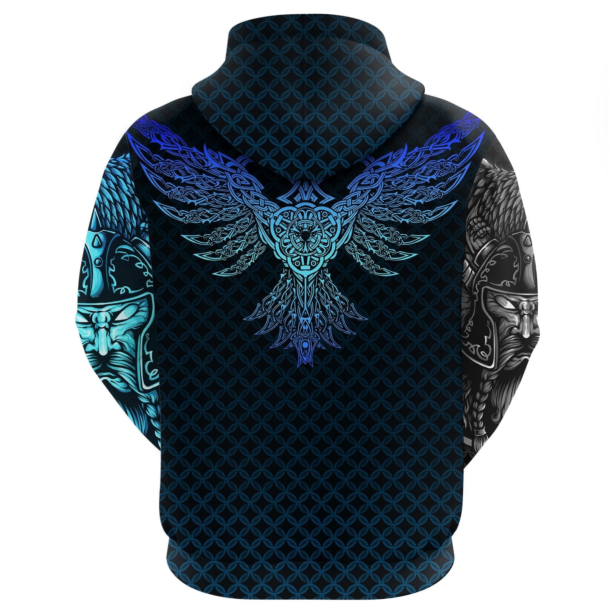 Viking Zip Hoodie Ravens Of Midgard Blue RLT12