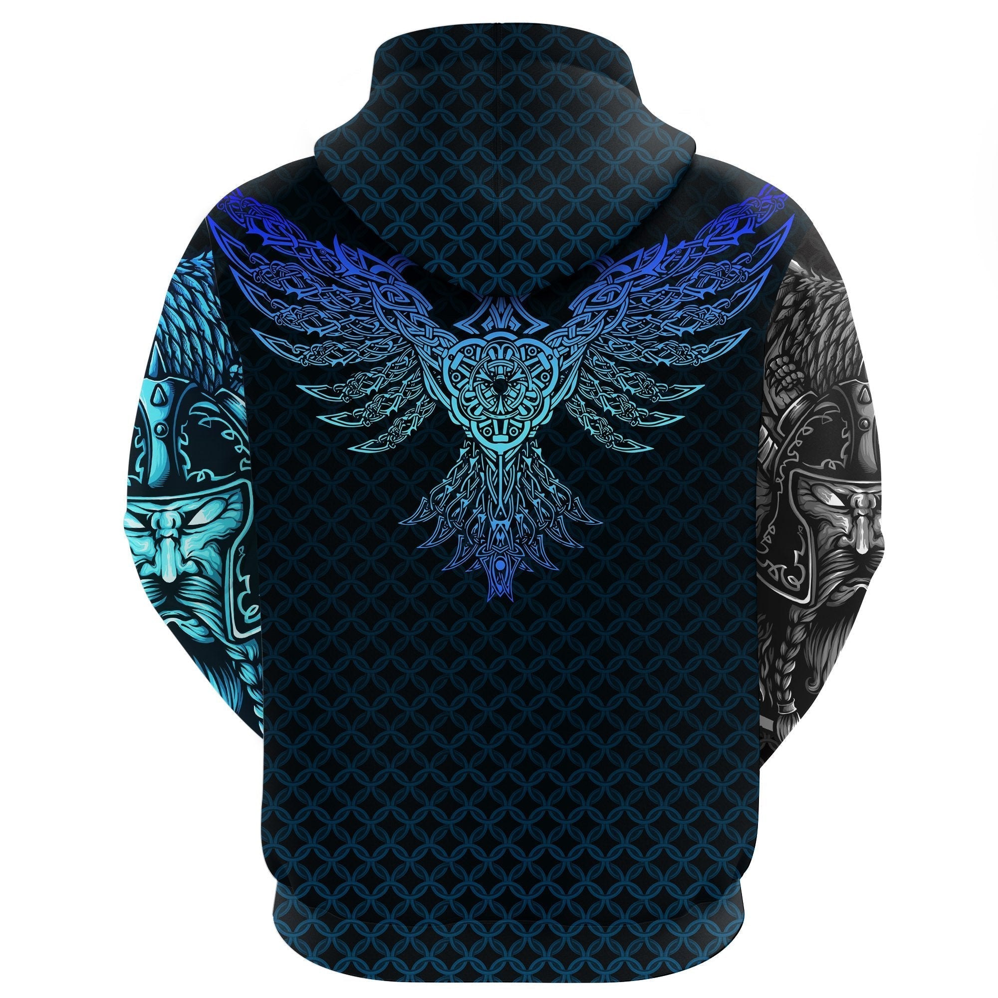 Viking Zip Hoodie Ravens Of Midgard Blue RLT12