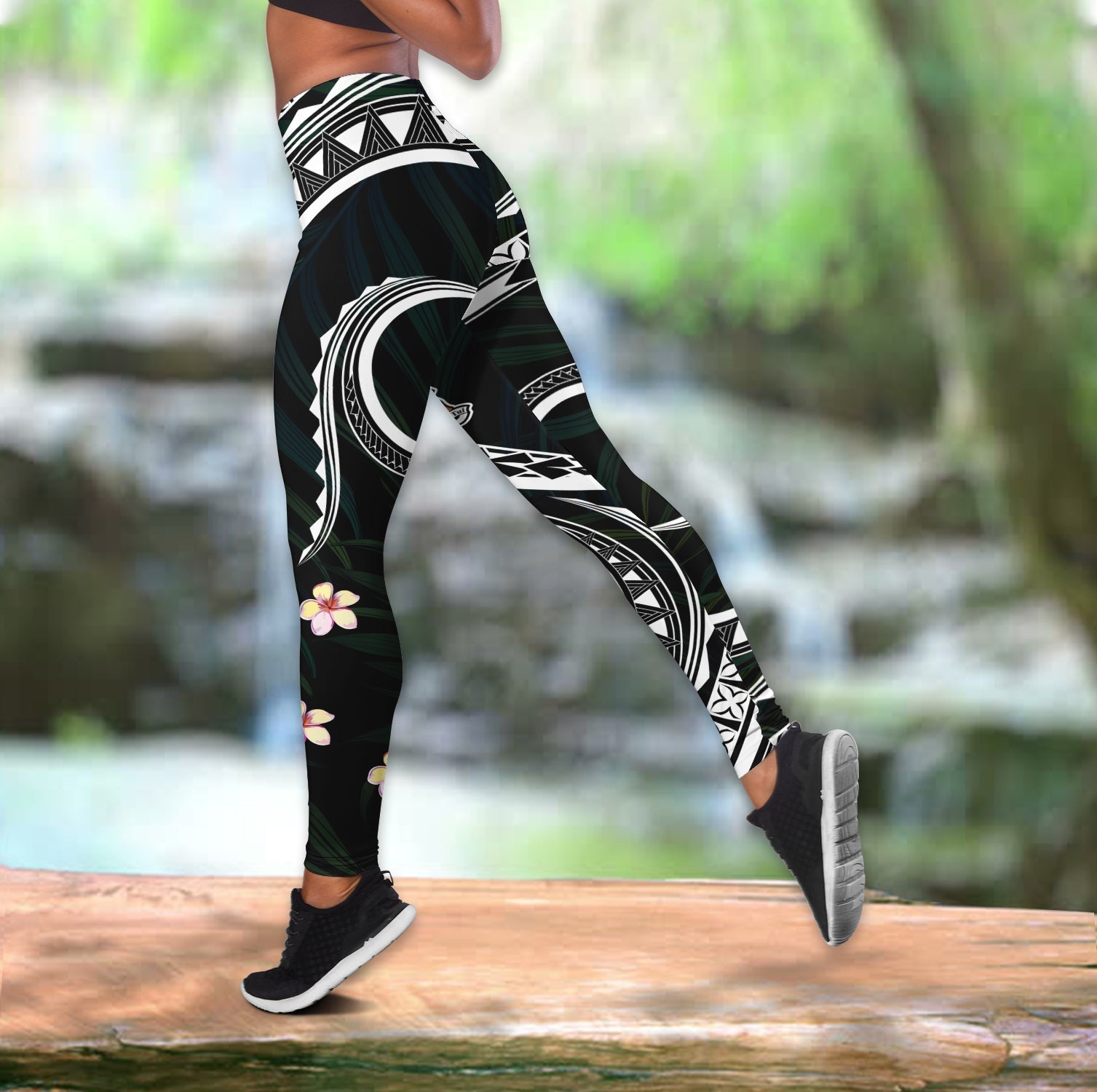 Fiji Coat of Arms Women Leggings Polynesian mix Coconut Pattern LT13