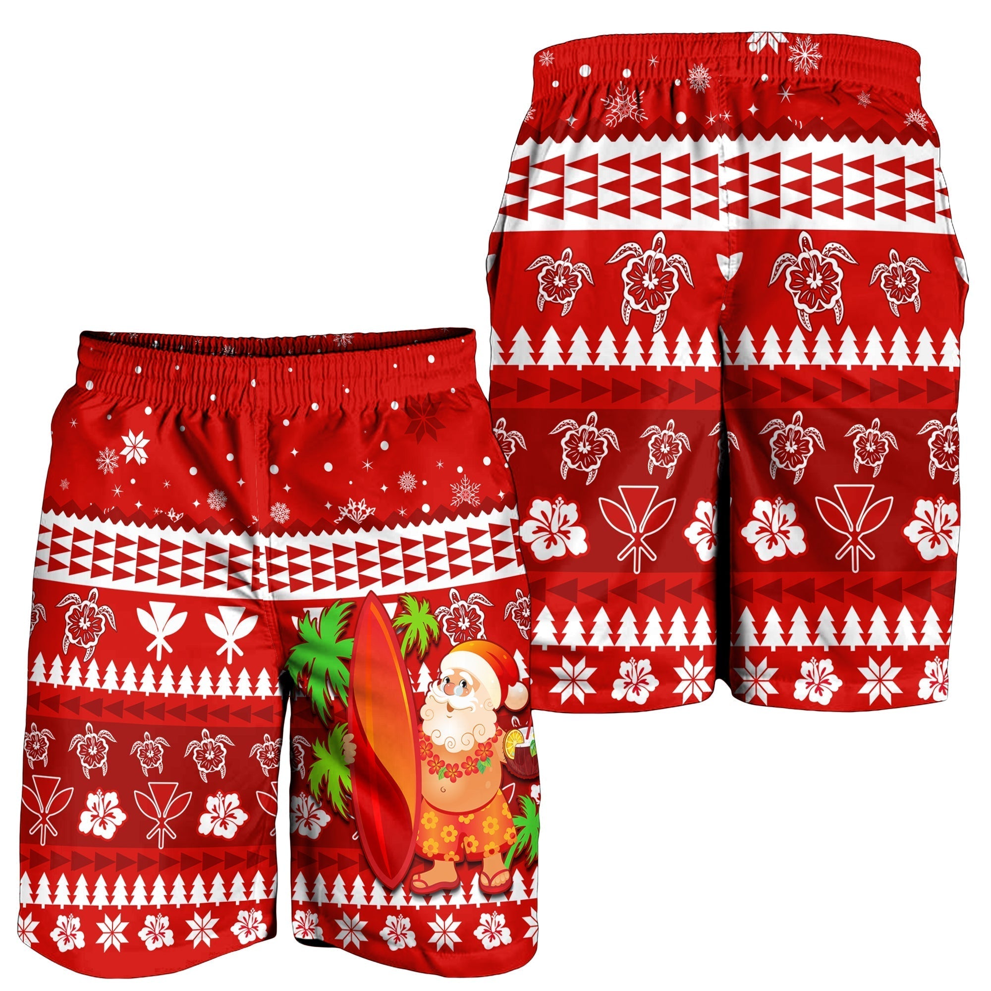 Mele Kalikimaka Men Shorts Santa Claus Hawaii Christmas LT13