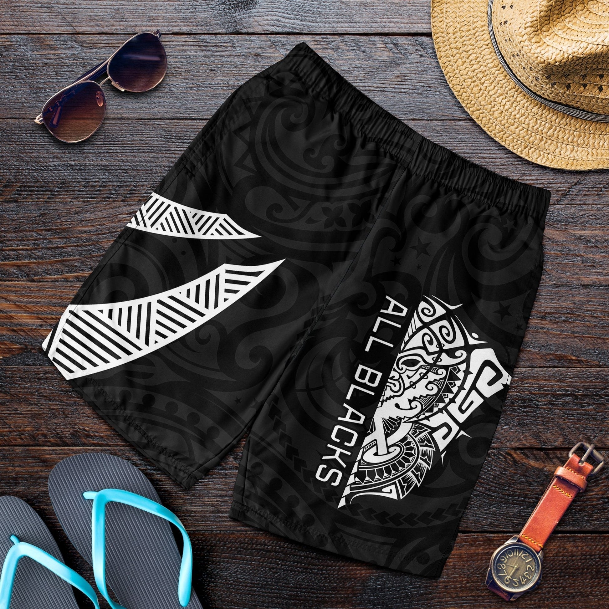 New Zealand Rugby Men Shorts Haka All Blacks mix Ta Moko LT13