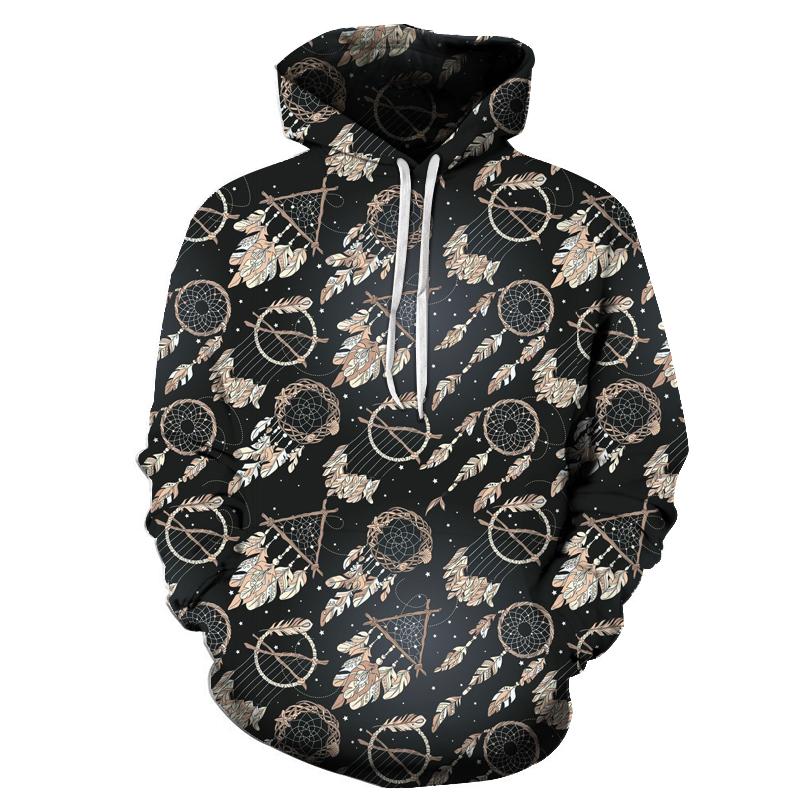 Pattern Black Dreamcatcher Native American All Over Hoodie LT10