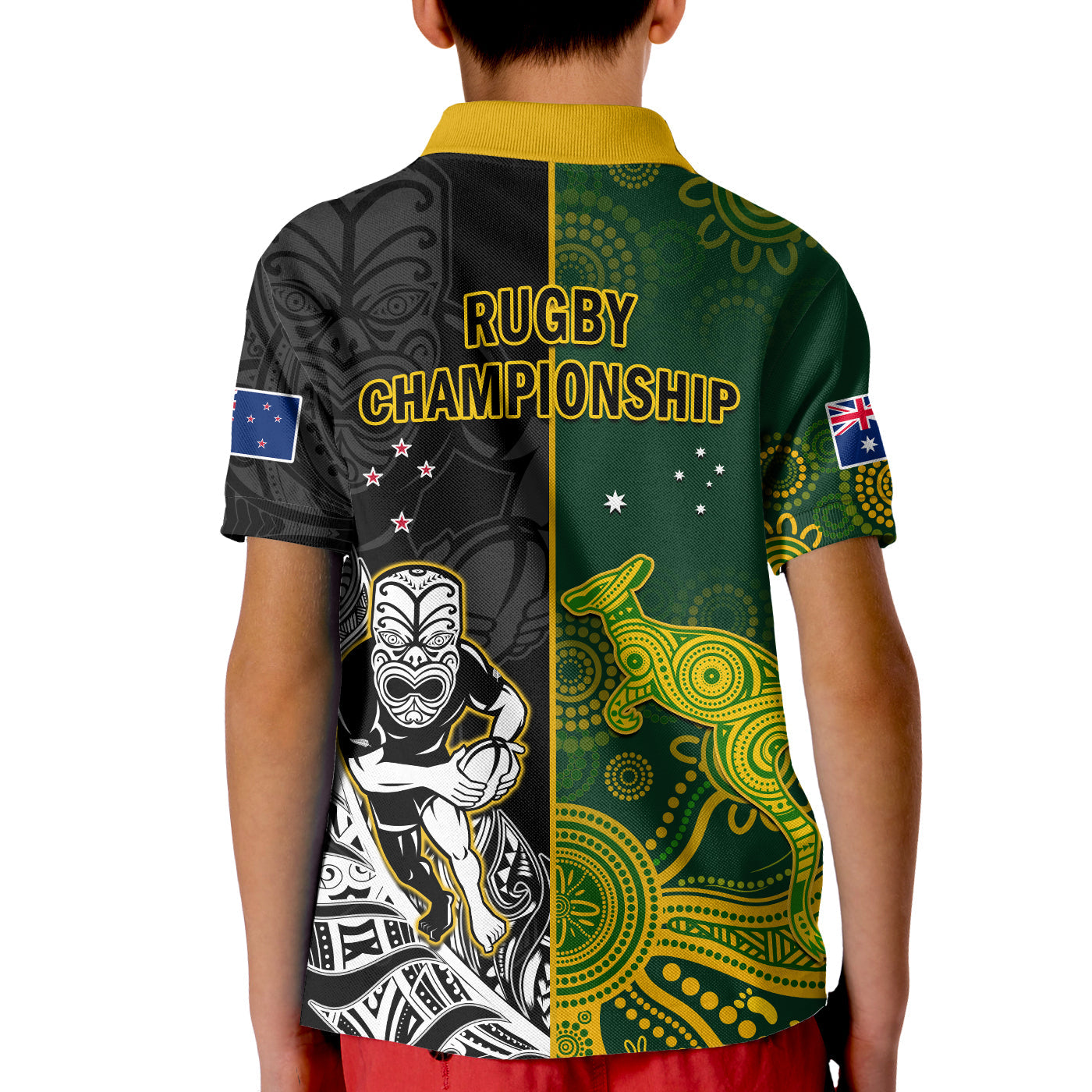 Australia Rugby Mix Aotearoa Rugby Polo Shirt Wallabies All Black Special Version LT14