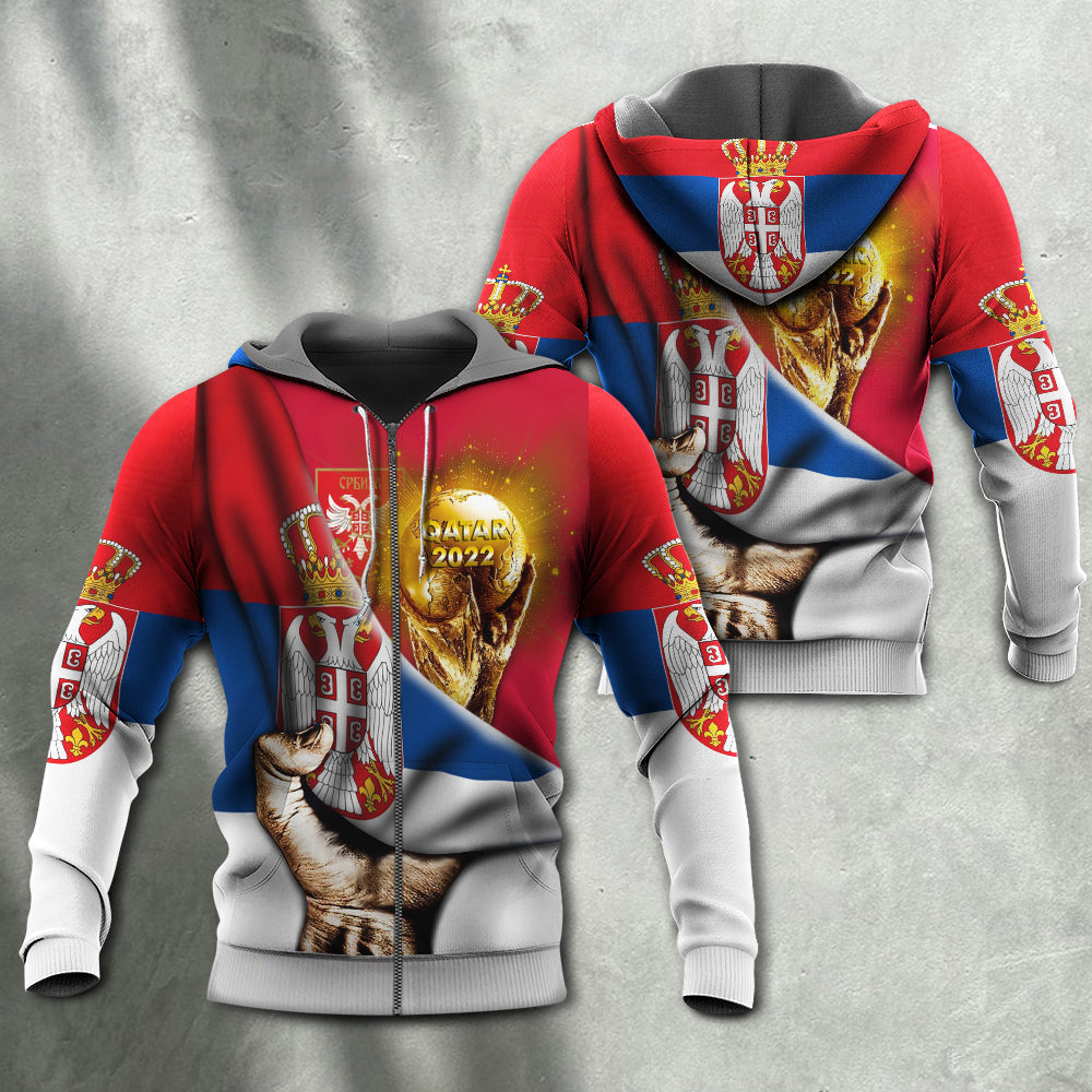 Football 2022 Serbia Hoodie Will Be The Champion Flag Vintage