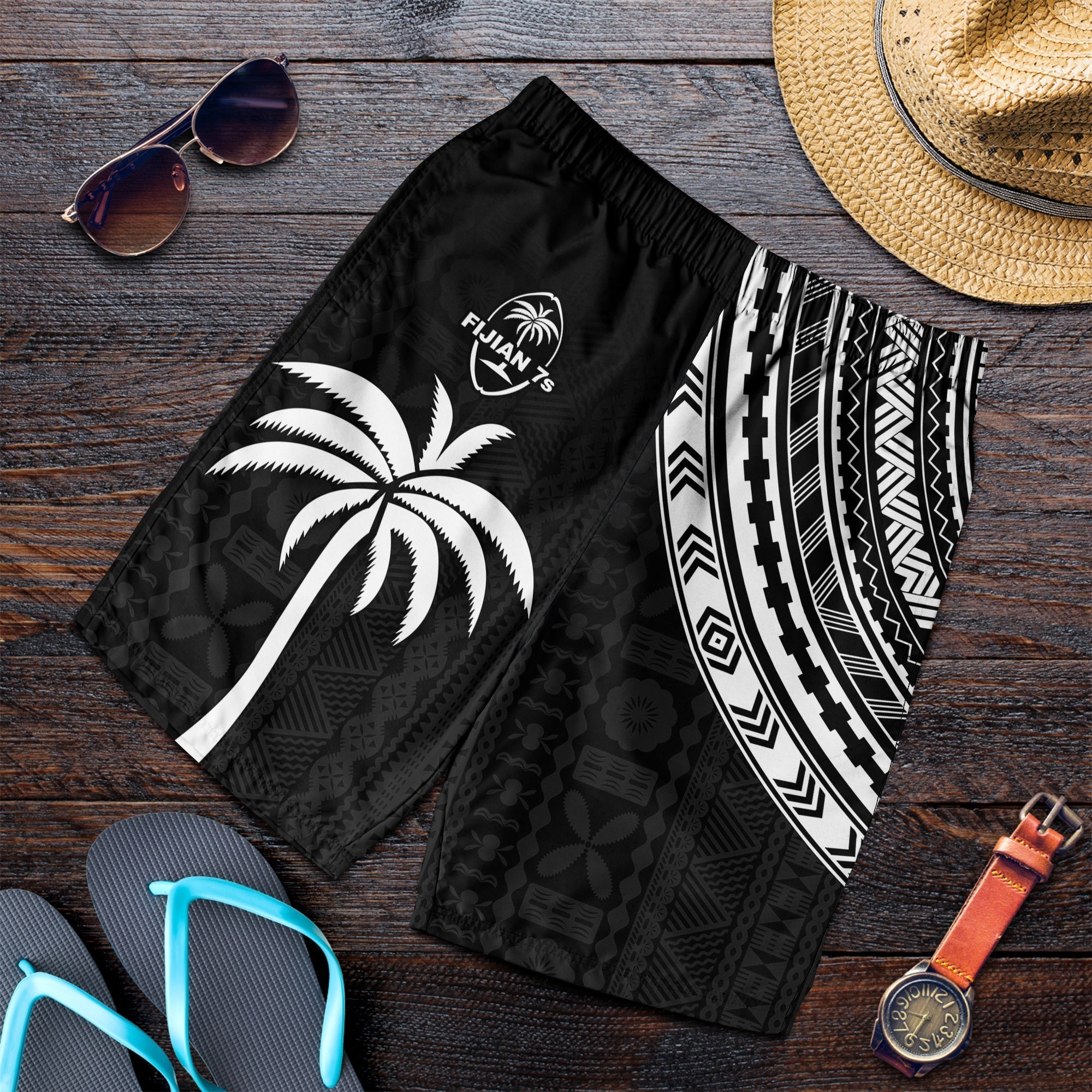 Fiji Rugby Sevens Men Short Fijian 7s Tapa Polynesian LT13