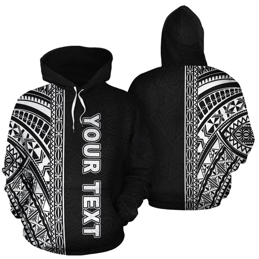 Custom Polynesian Hoodie - Black Poly Line