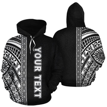 Custom Polynesian Hoodie - Black Poly Line