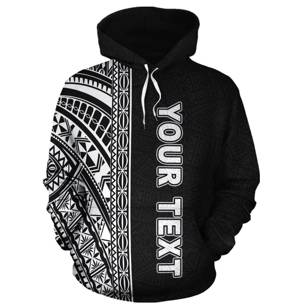 Custom Polynesian Hoodie - Black Poly Line