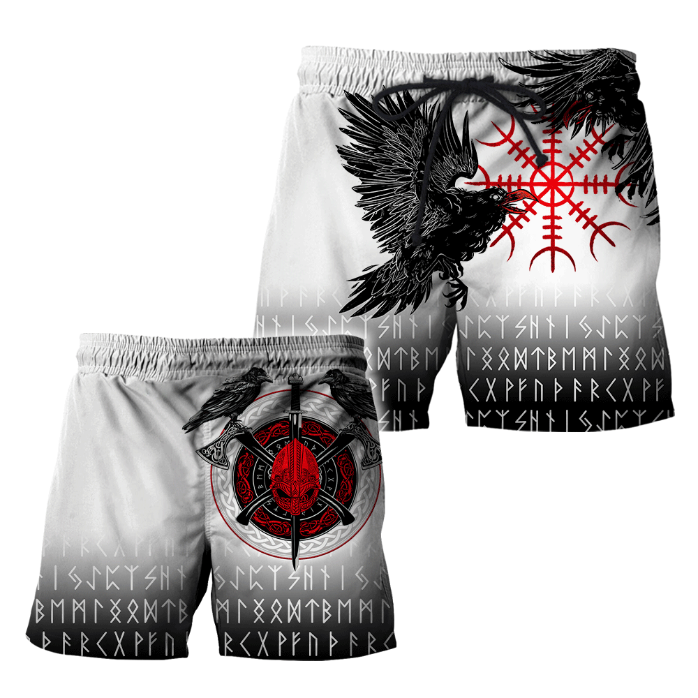 Viking Clothing Raven Tattoo Viking 3D Shorts RLT12