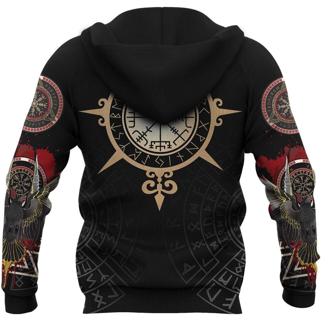 Viking Zip Hoodie Raven Of Odin - Special Version RLT12