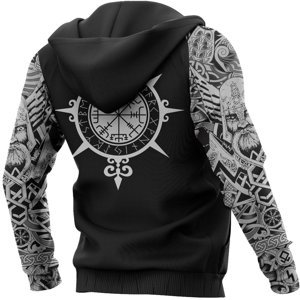 Viking Hoodie Tattoo All Over Print Black RLT12