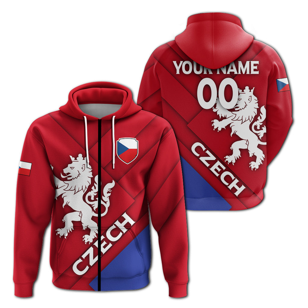 Custom Czech Republic Euro Zip Up Hoodie Flag Style LT12