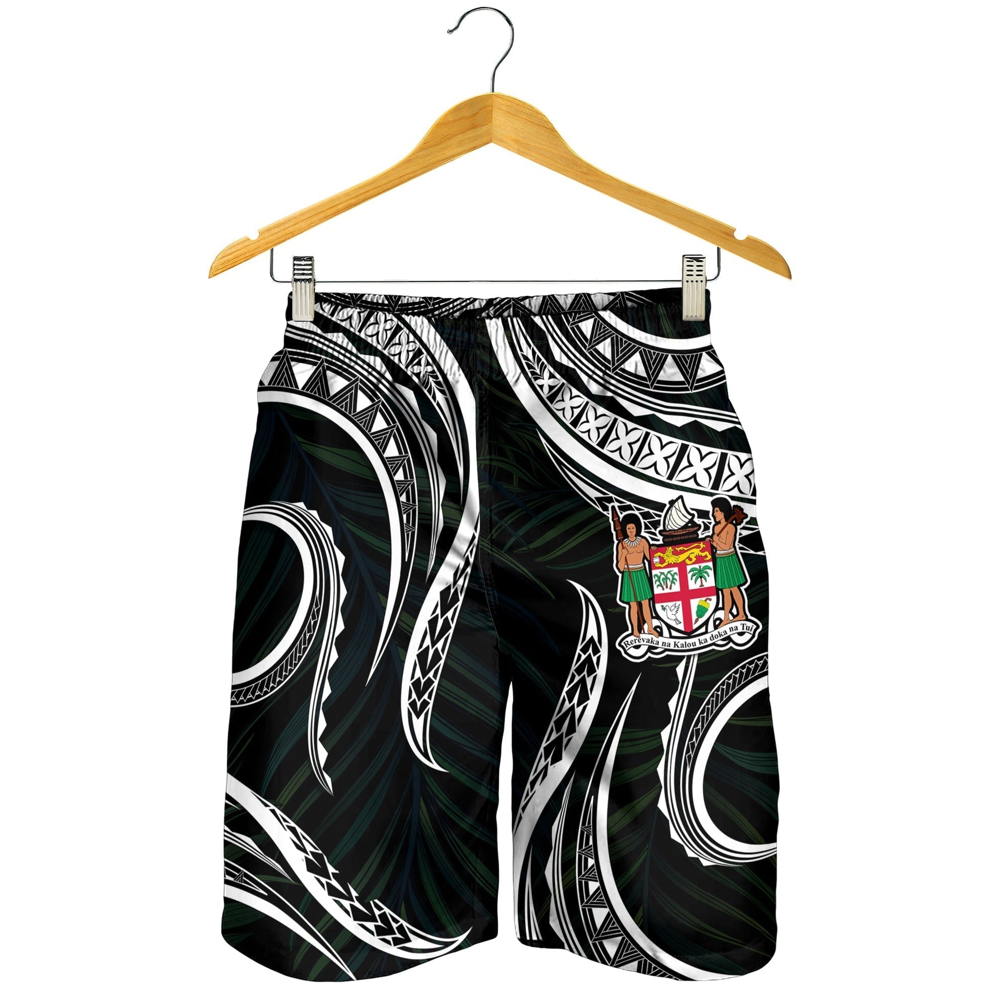 Fiji Coat of Arms Men Short Polynesian mix Coconut Pattern LT13