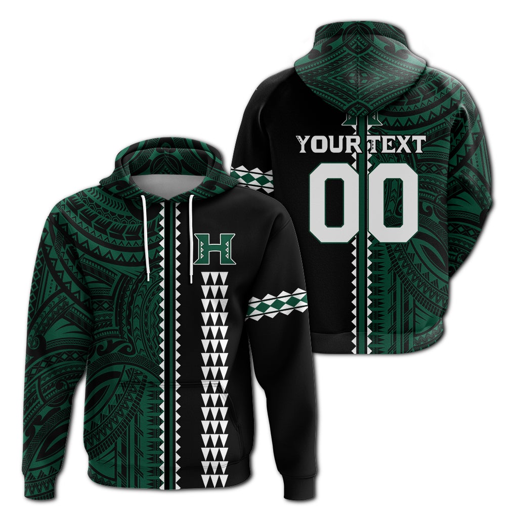 Custom Hawaii Kakau Warrior Football Zip Hoodie LT12