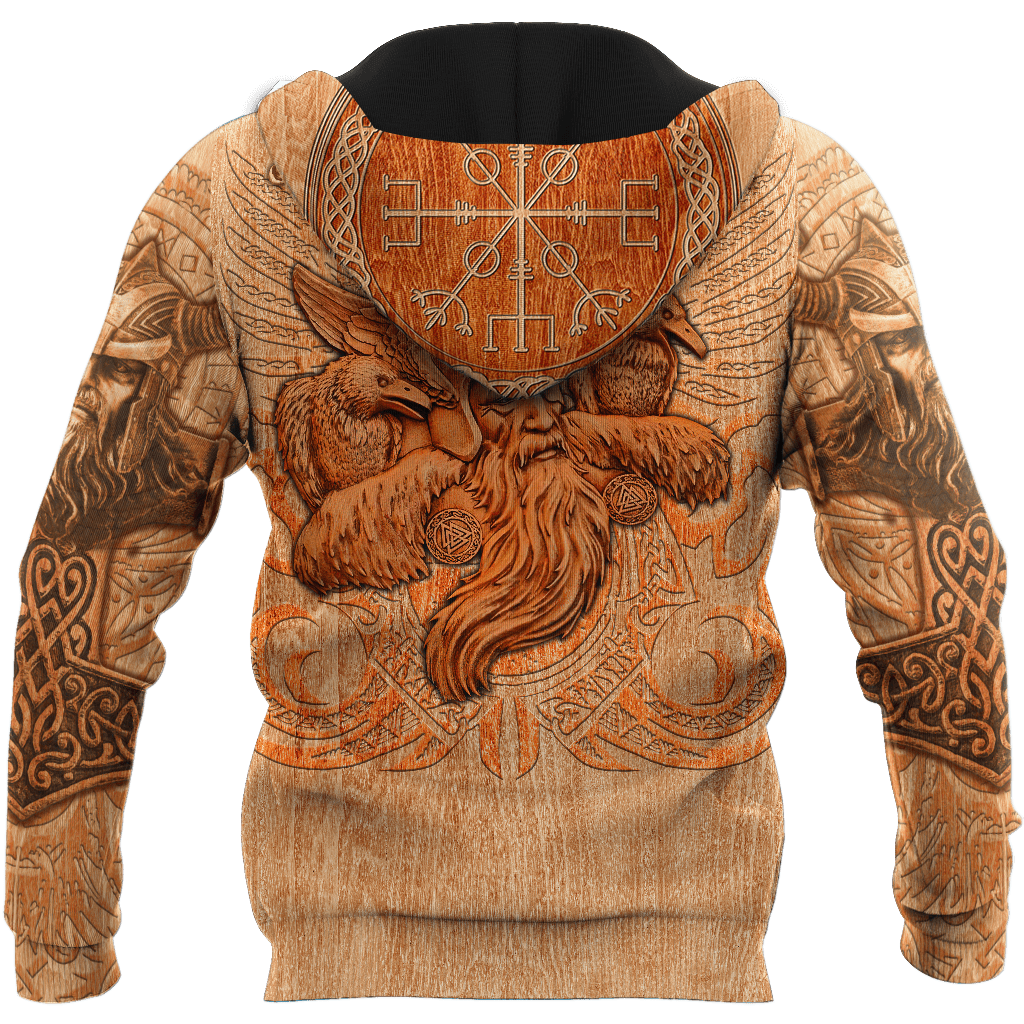 Viking Clothing Viking Odin and Ravens Hoodie RLT12