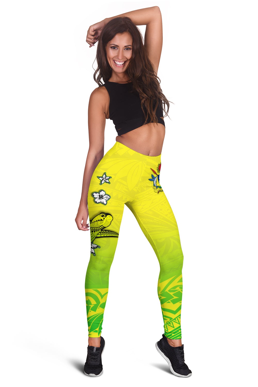 Cook Islands Women Leggings Loved Polynesian Turtle LT13