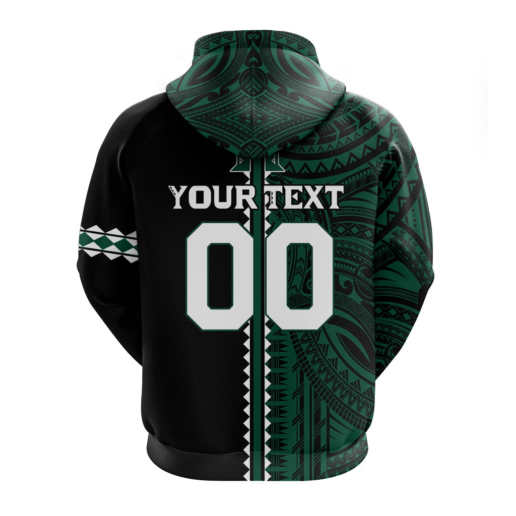 Custom Hawaii Kakau Warrior Football Zip Hoodie LT12