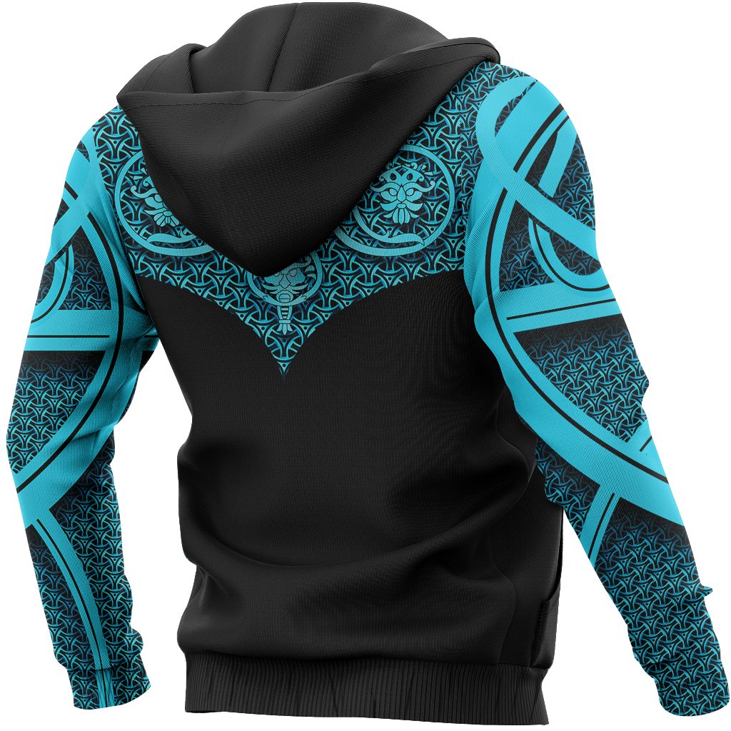 Viking Hoodie Best Viking Tattoo Blue RLT12