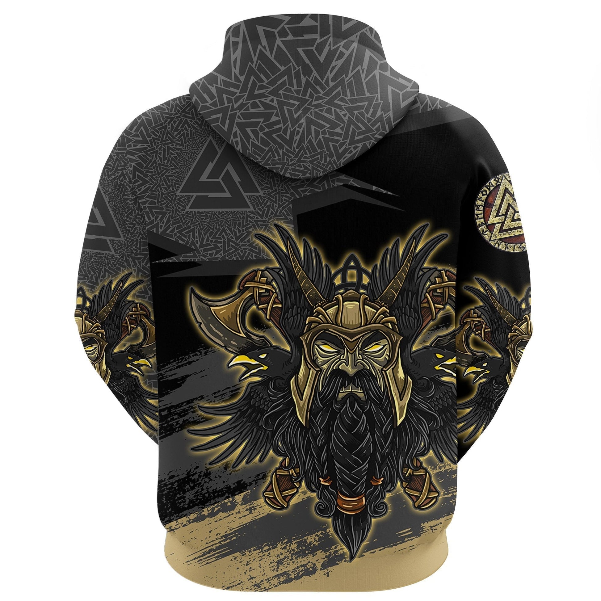 Viking Odin Zip Hoodie Valknut, The Symbol Of Odin RLT12