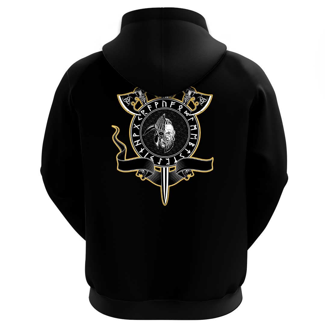 Viking Clothing Viking A Board Axes Sword and Dead Head Of The Hero Hoodie RLT12