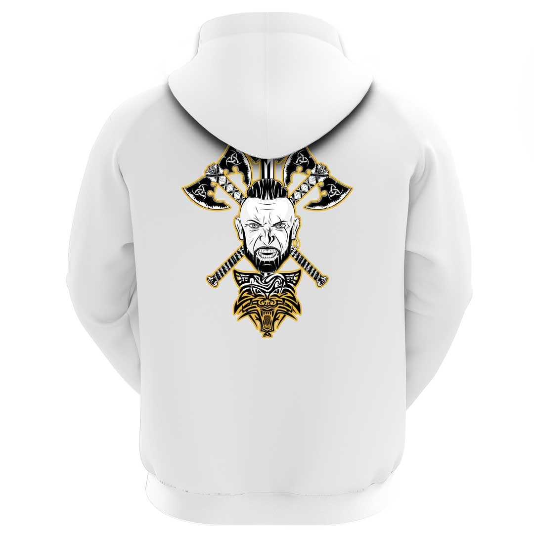 Viking Clothing Viking A Head Two Battle Axes and A Sword Hoodie RLT12
