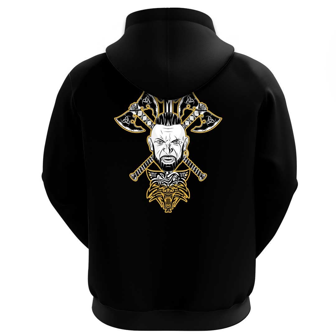 Viking Clothing Viking A Head Two Battle Axes and A Sword Hoodie RLT12