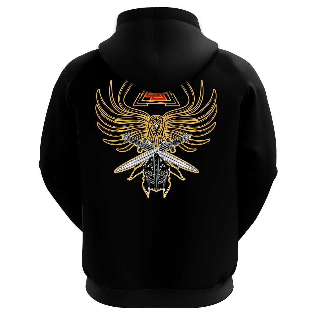 Viking Clothing Viking A Helmet Of The and Two Swords Valknut Hoodie RLT12