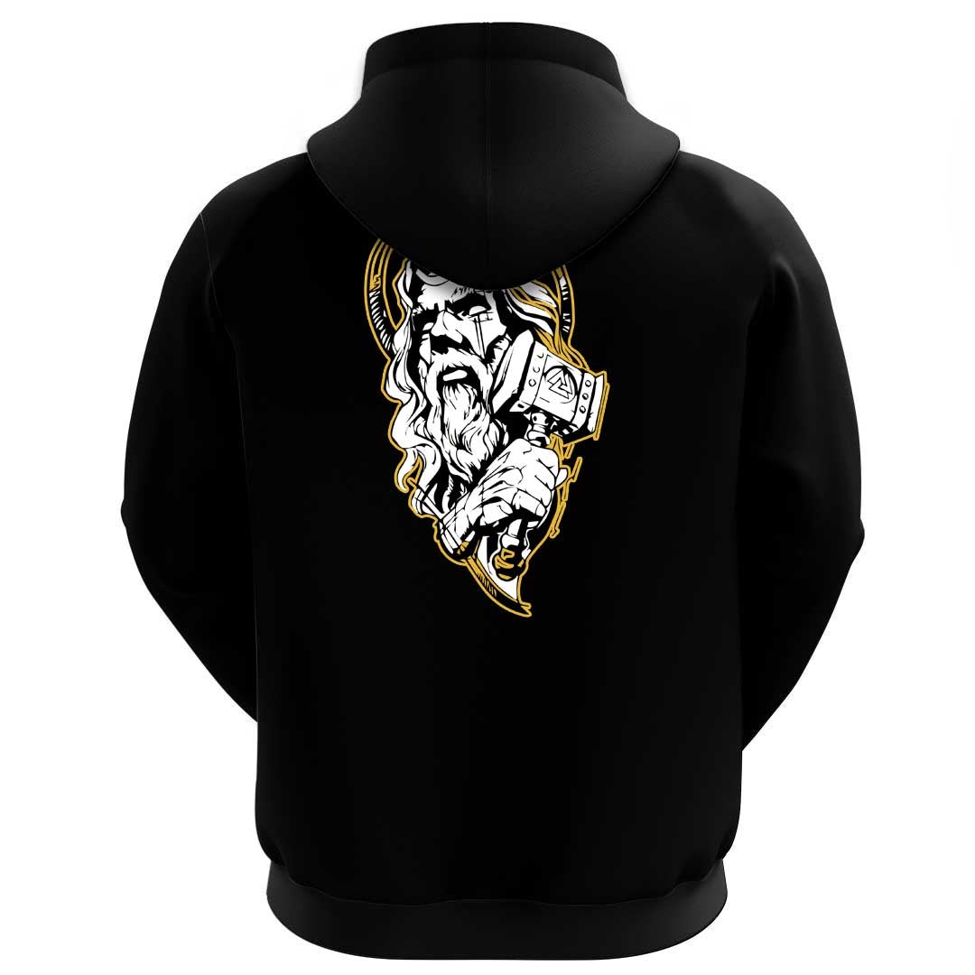 Viking Clothing Viking A Nordic God Odin and His Hammer Hoodie RLT12
