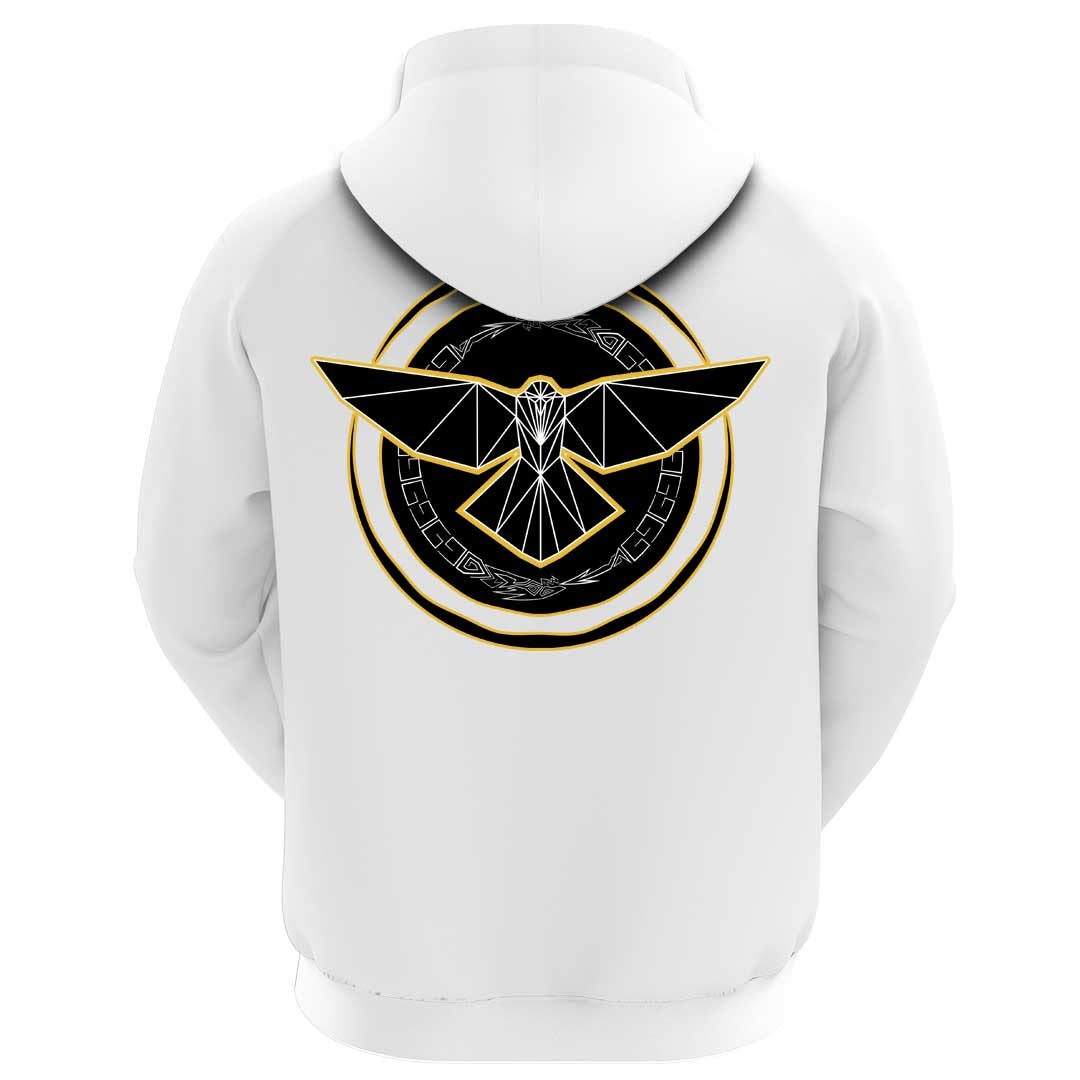 Viking Clothing Viking A Raven With Open Wings Against Sacred Sign Of Vikings Hoodie RLT12