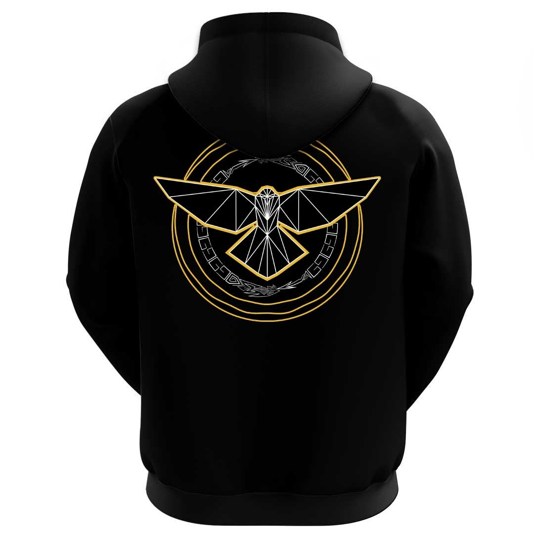 Viking Clothing Viking A Raven With Open Wings Against Sacred Sign Of Vikings Hoodie RLT12